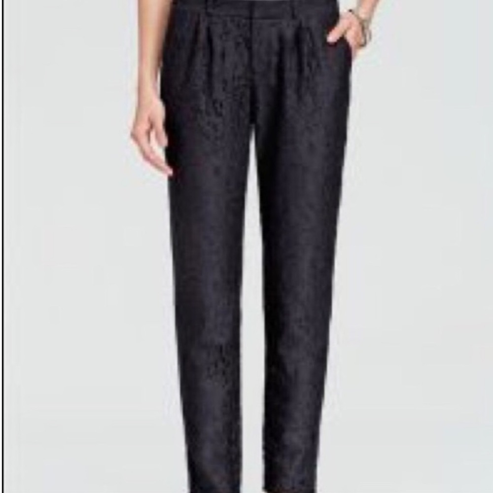 Joie Black Lace Lined Trouser Pants